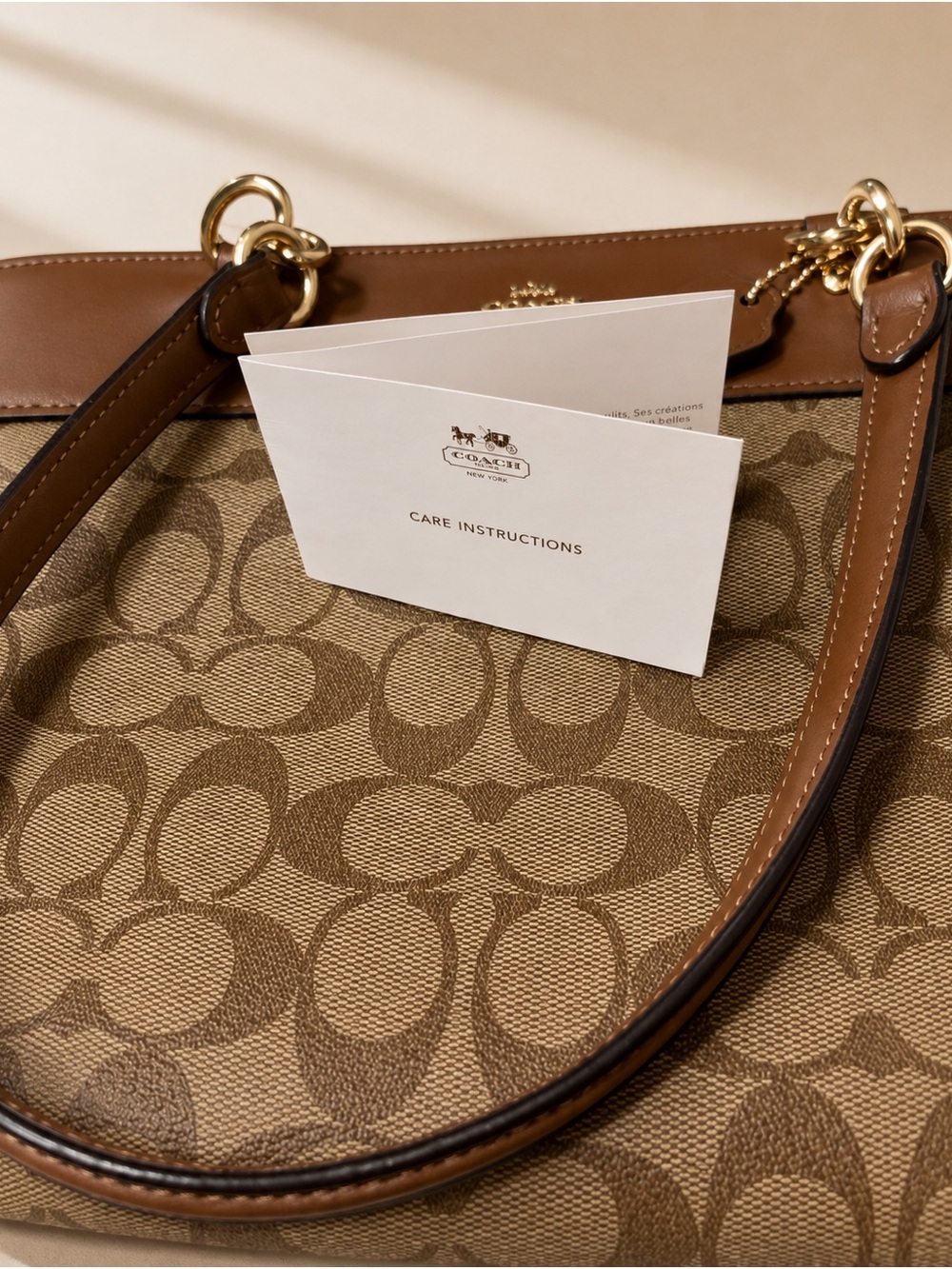 Coach Signature Canvas Satchel in Tan/Brown- Like New - Picture 8 of 9
